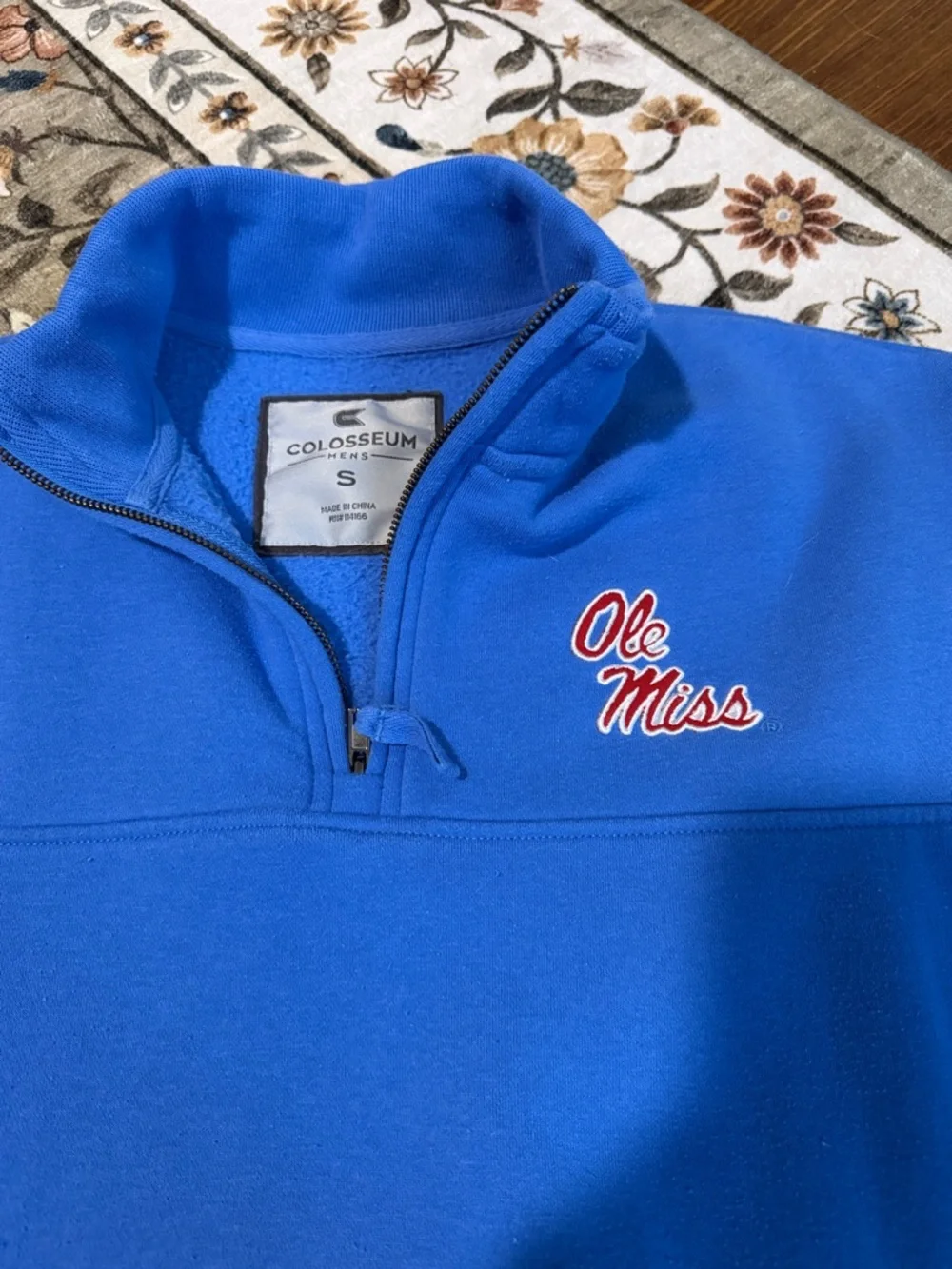 Colosseum Ole Miss Blue Quarter-Zip Pullover